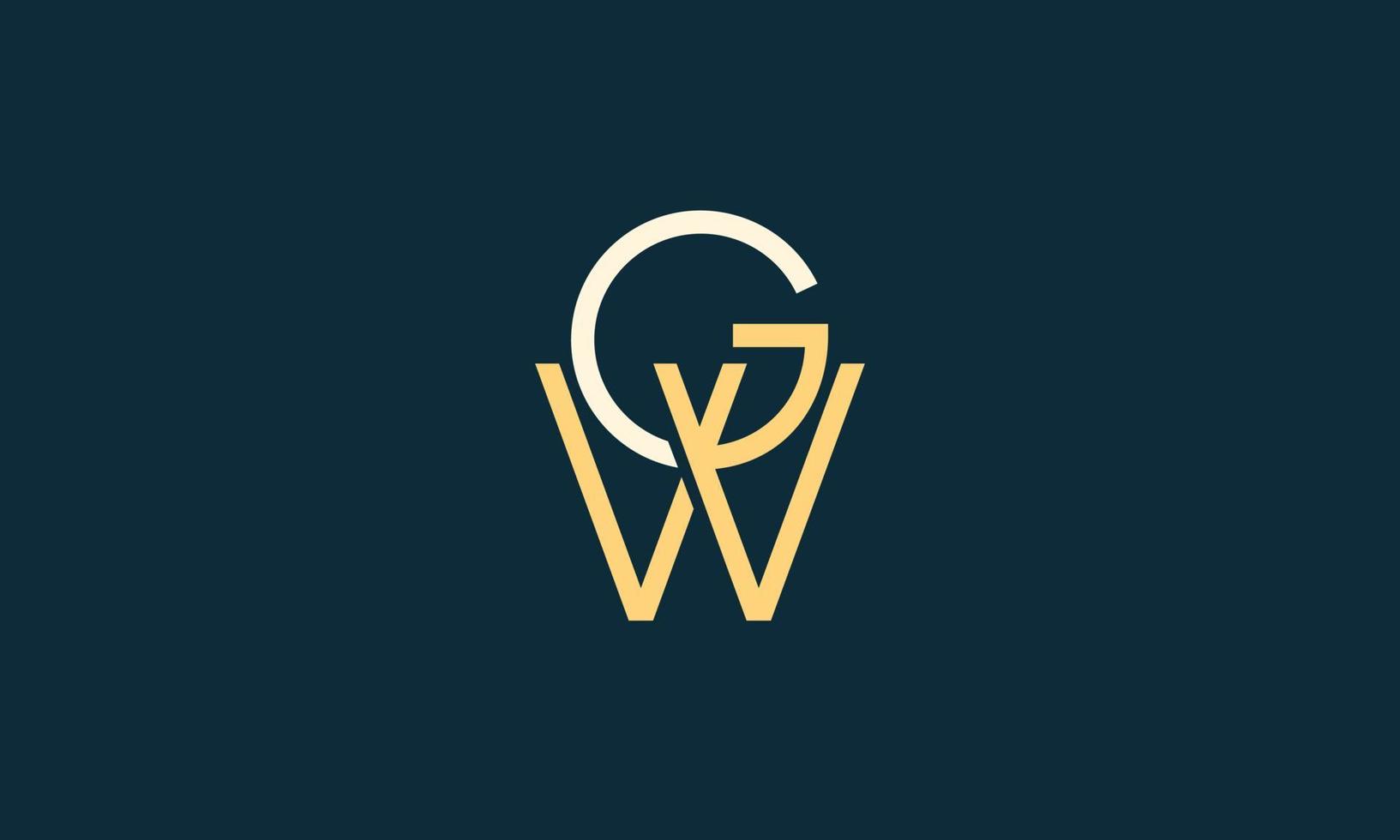 Alphabet letters Initials Monogram logo GW, WG, G and W vector