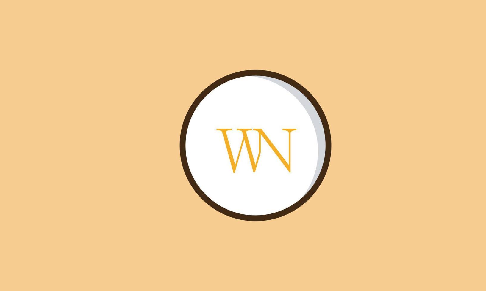 letras del alfabeto iniciales monograma logo wn, nw, w y n vector