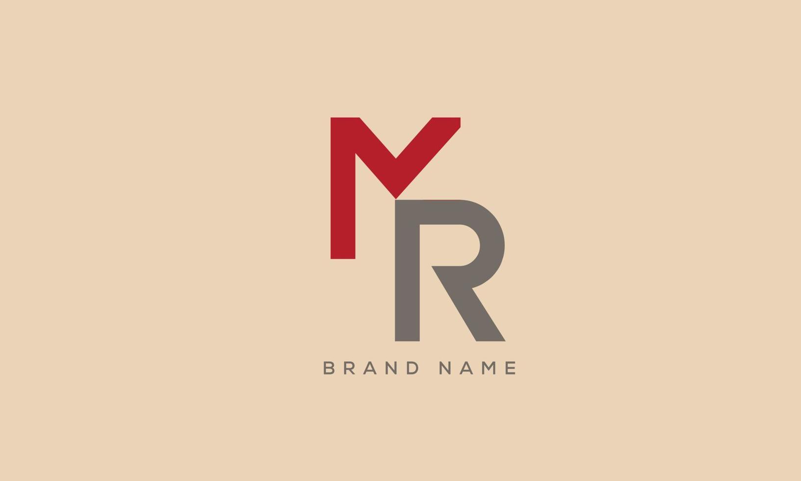 Alphabet letters Initials Monogram logo MR, RM, M and R vector