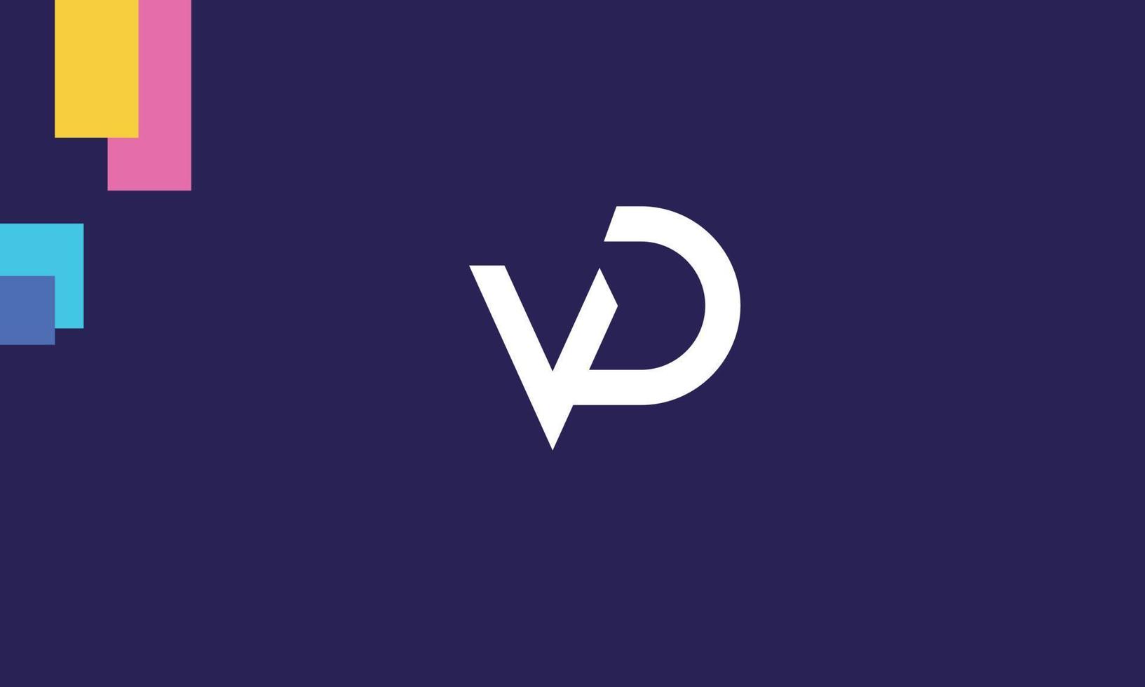alfabeto letras iniciales monograma logo vd, dv, v y d vector