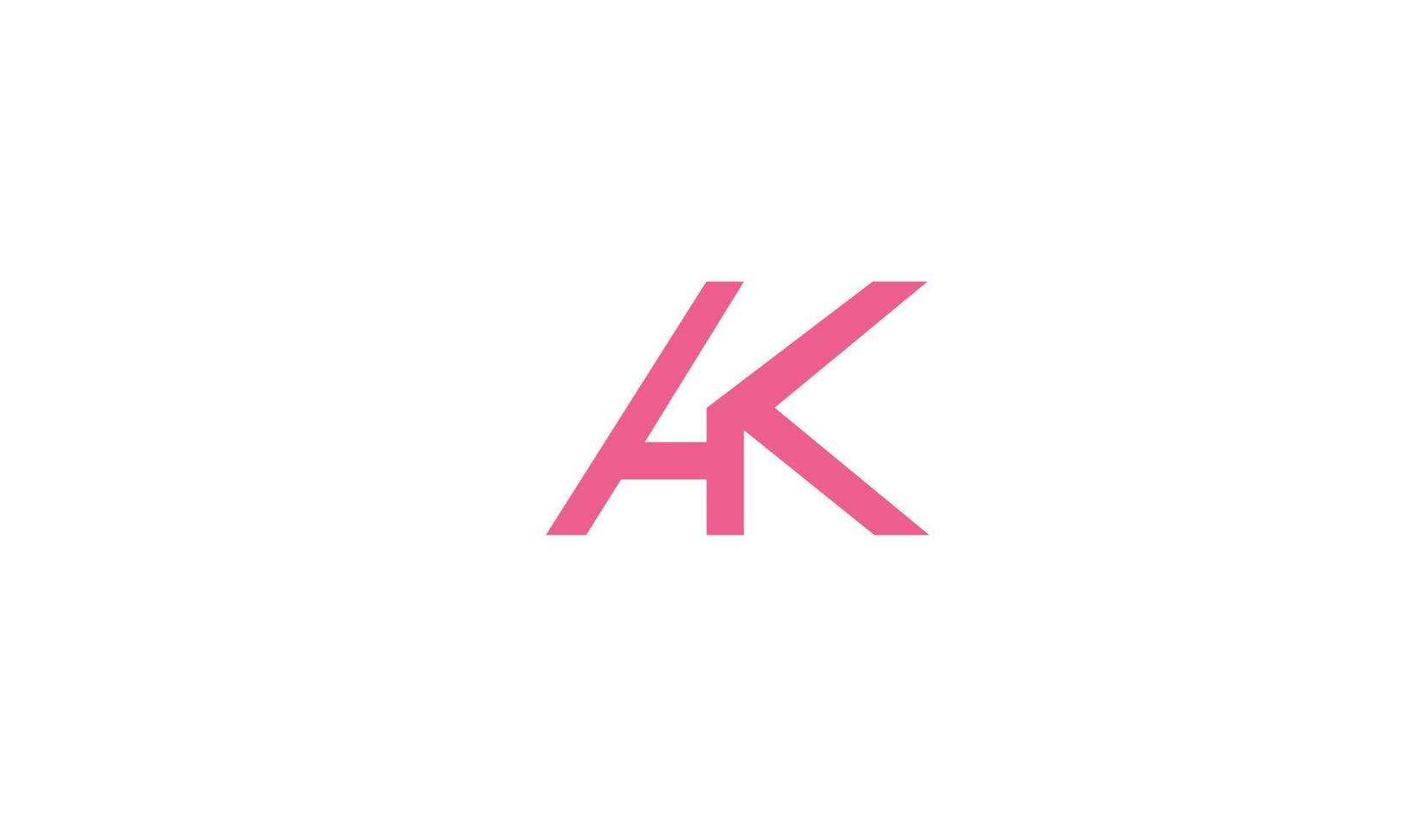 Alphabet letters Initials Monogram logo AK, KA, A and K vector