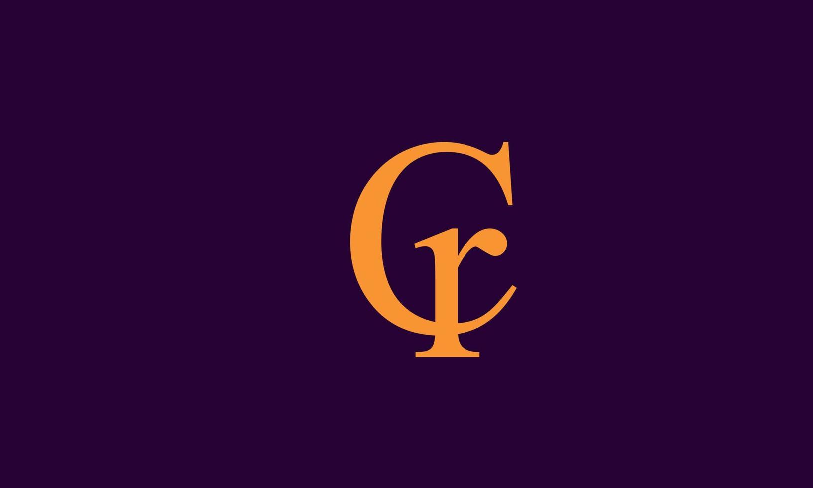 alfabeto letras iniciales monograma logo cr, rc, c y r vector