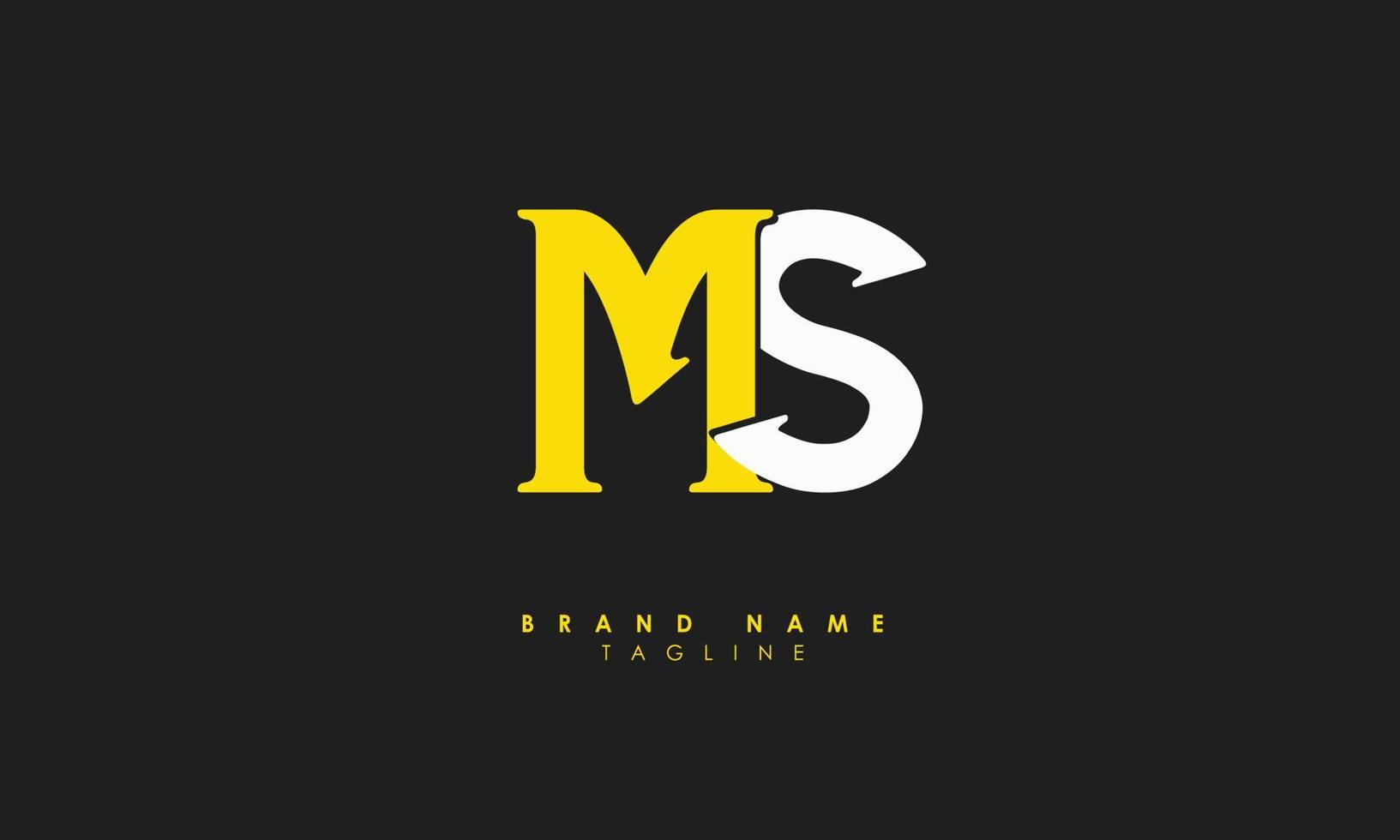 Alphabet letters Initials Monogram logo MS, SM, M and S vector