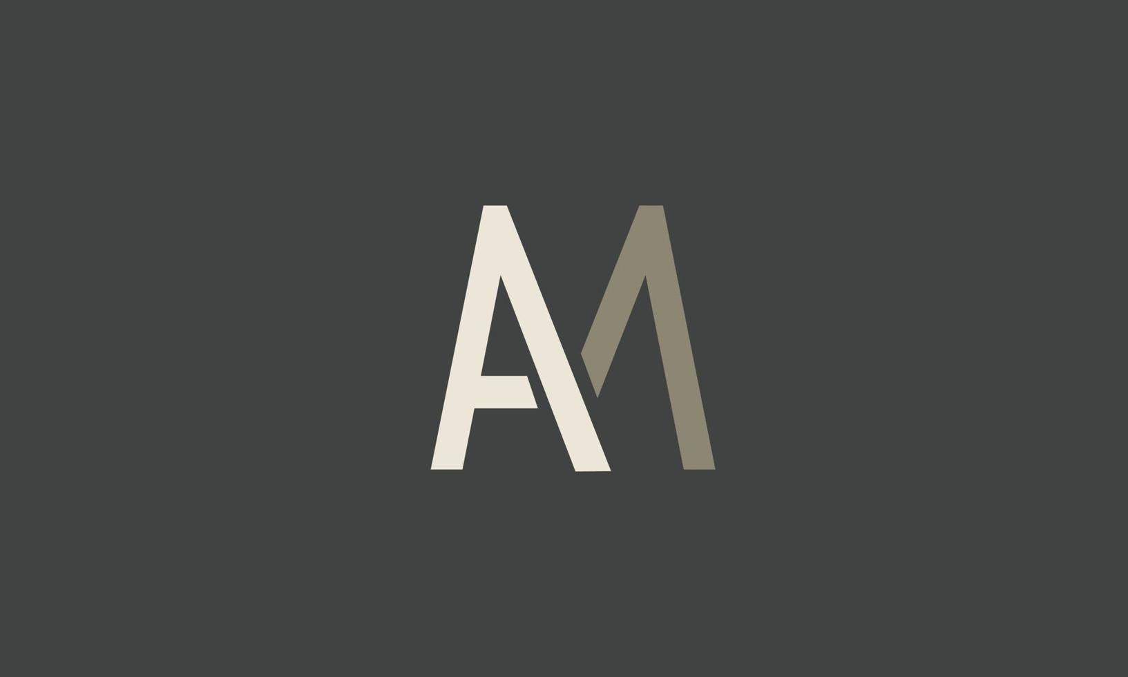Alphabet letters Initials Monogram logo AM, MA, A and M vector