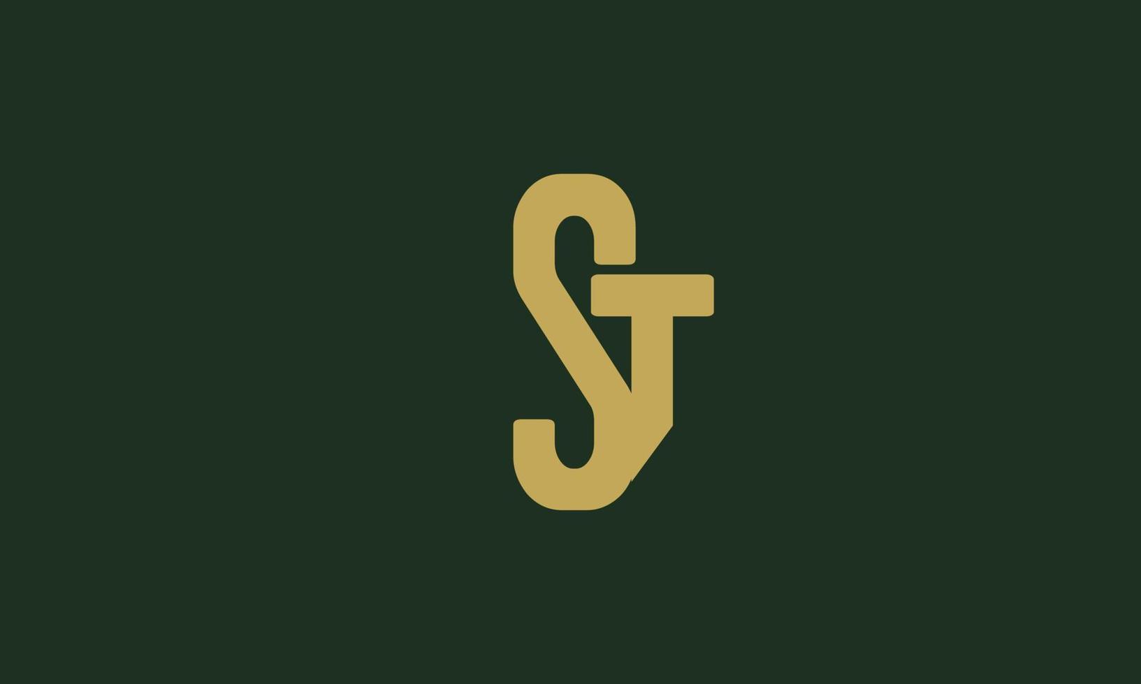 Alphabet letters Initials Monogram logo ST, TS, S and T vector