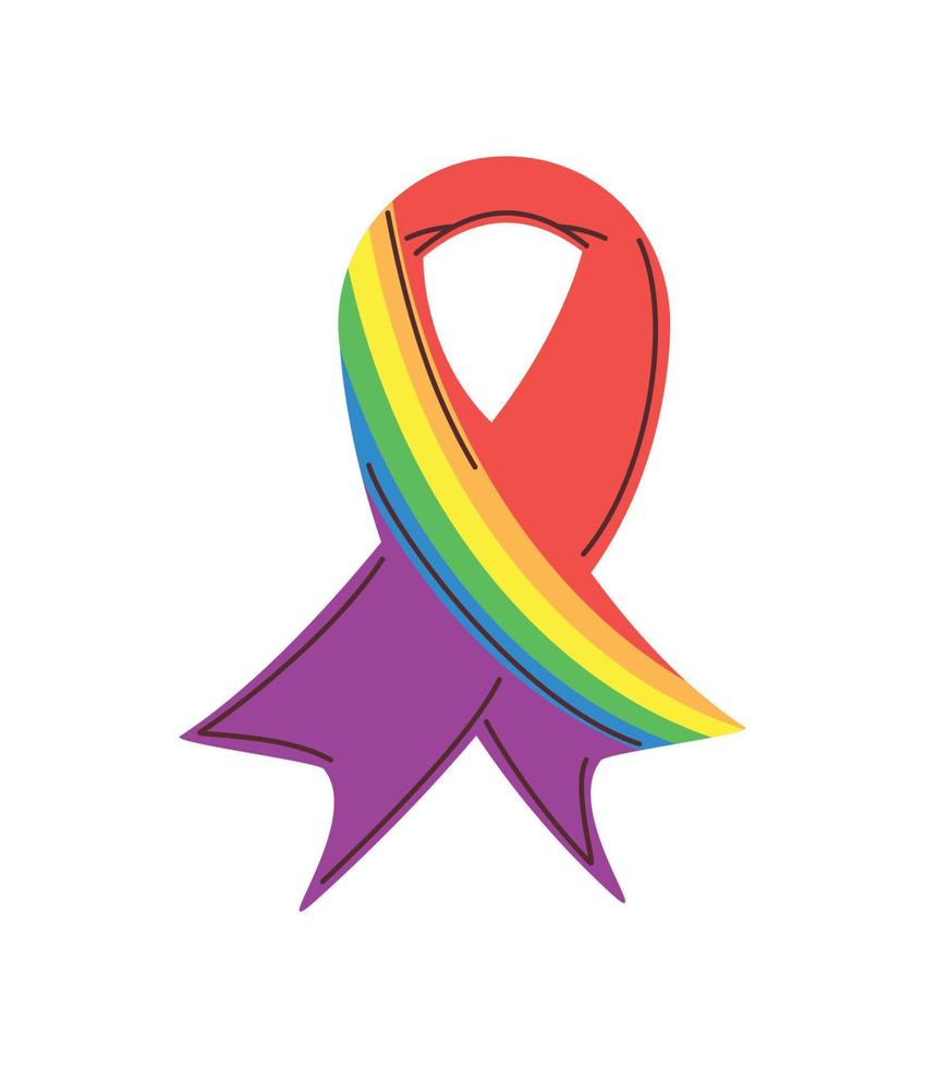 lgbtq flag ribbon vector