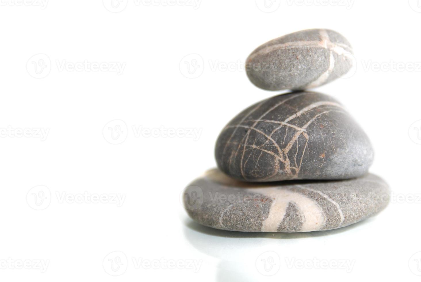 .zen stones with reflection isolated photo