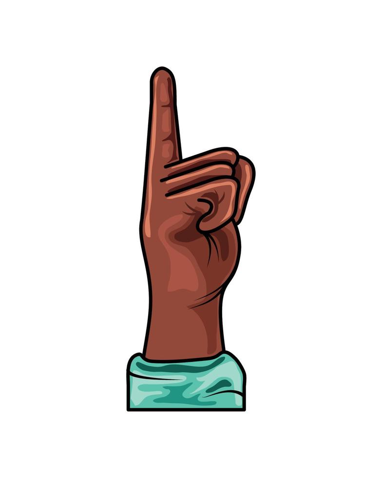 afro american hand pointing up vector