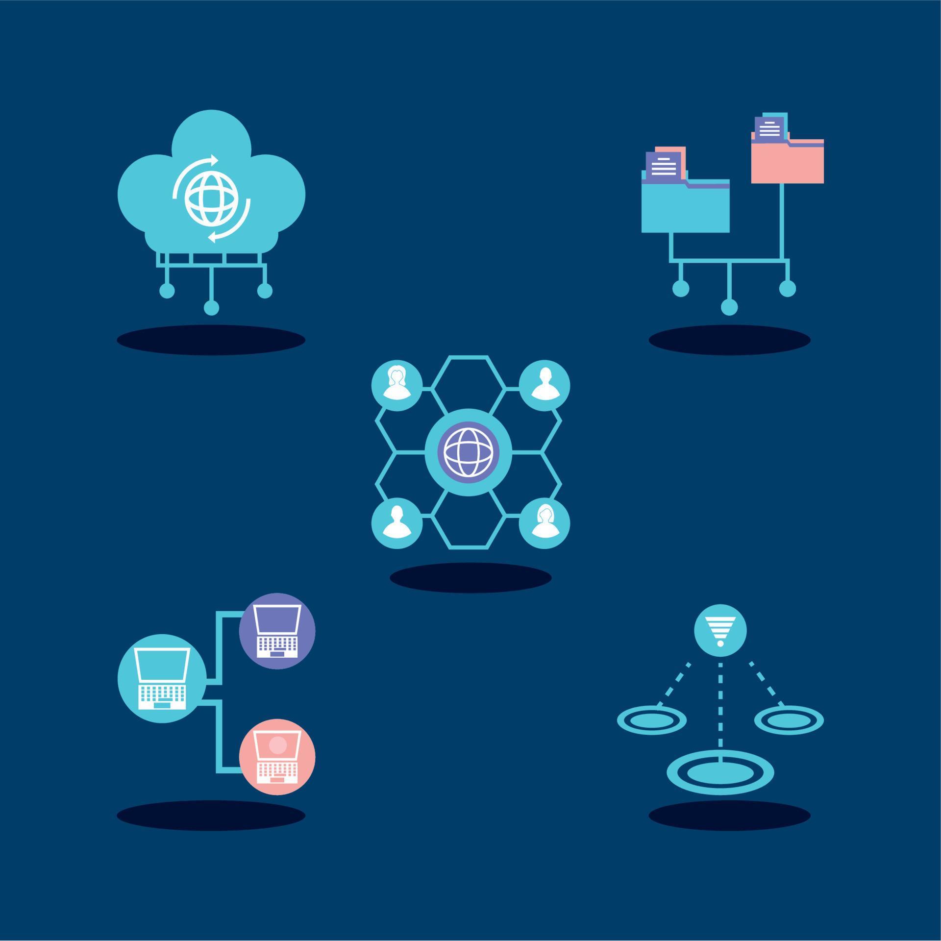 set of network connection 10418844 Vector Art at Vecteezy