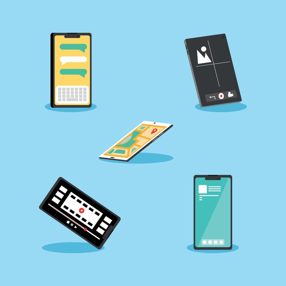 smartphone apps media vector