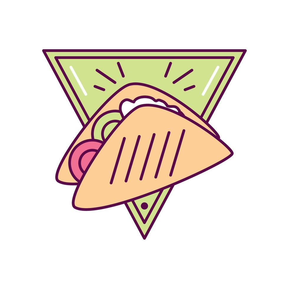 taco food label vector
