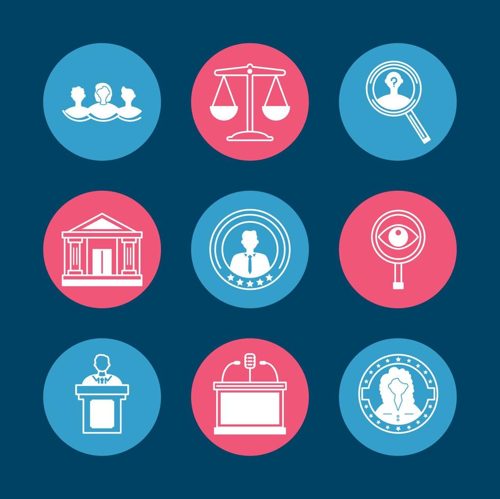 democracy icons collection vector