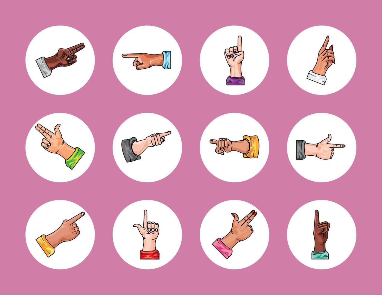 hands gestures pointing vector