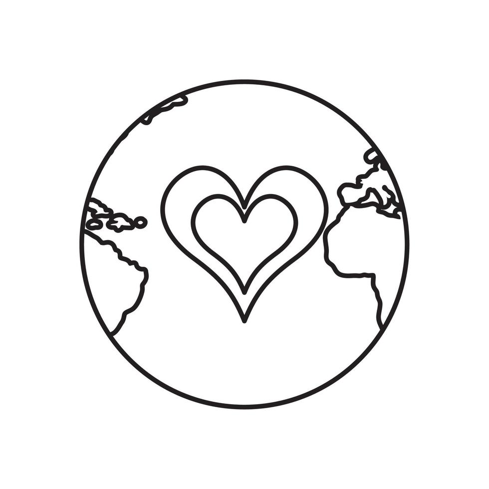 world with heart vector