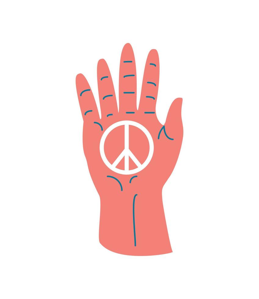 hand with peace and love vector