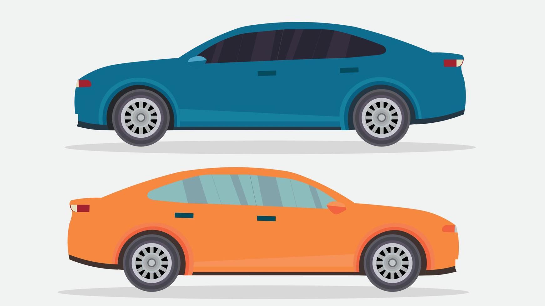 ilustrador de vector de coche moderno con dos vistas diferentes
