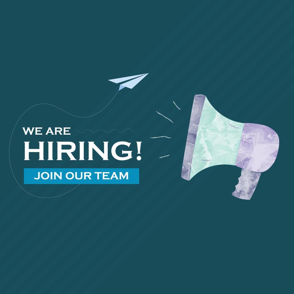 We are hiring announcement social media template vector