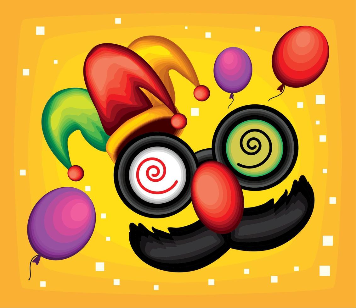 fools day face and hat vector