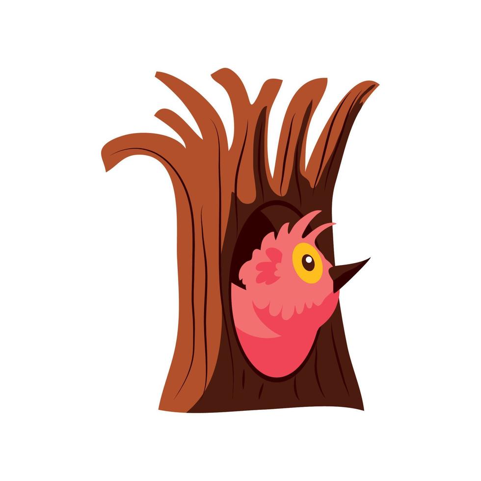 pájaro en un árbol vector