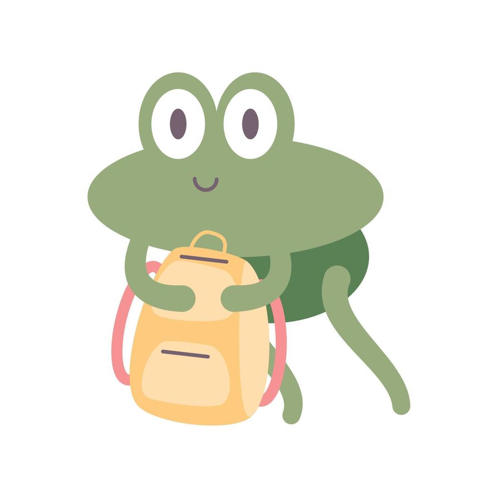 frog with backpack vector