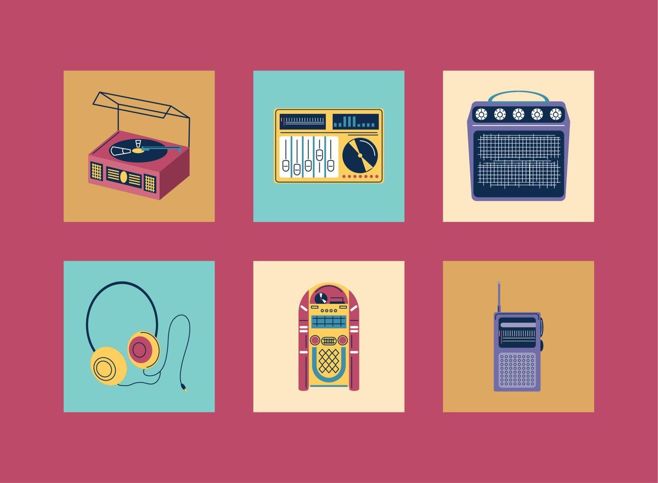 iconos de dispositivos de música vector