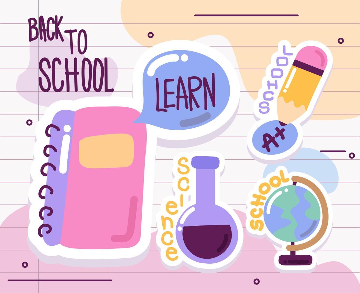 icon set back to school vector