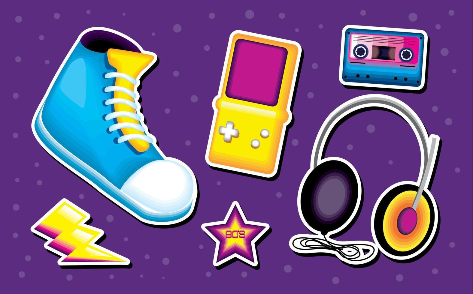 90s retro tech vector