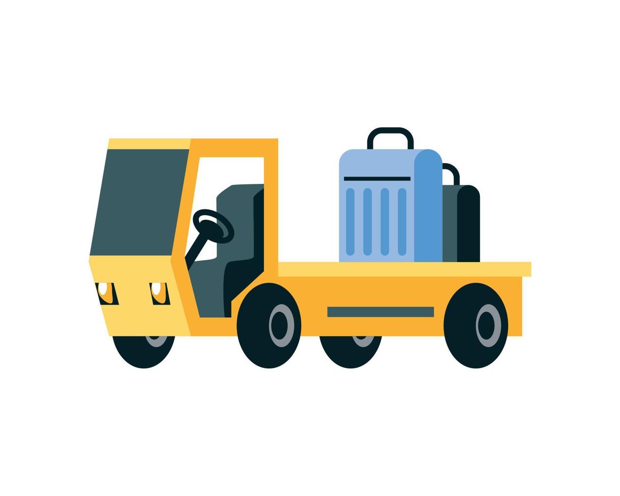 airport luggage truck vector