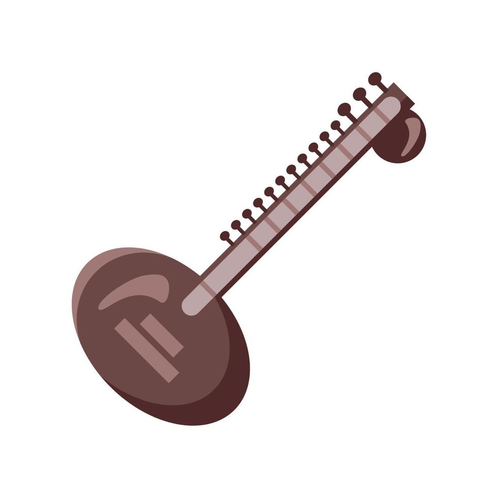 instrumento musical sitar vector