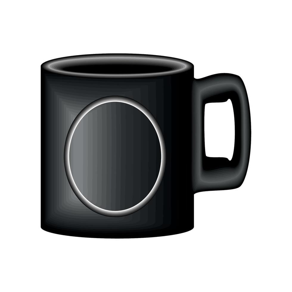 black mug mockup vector
