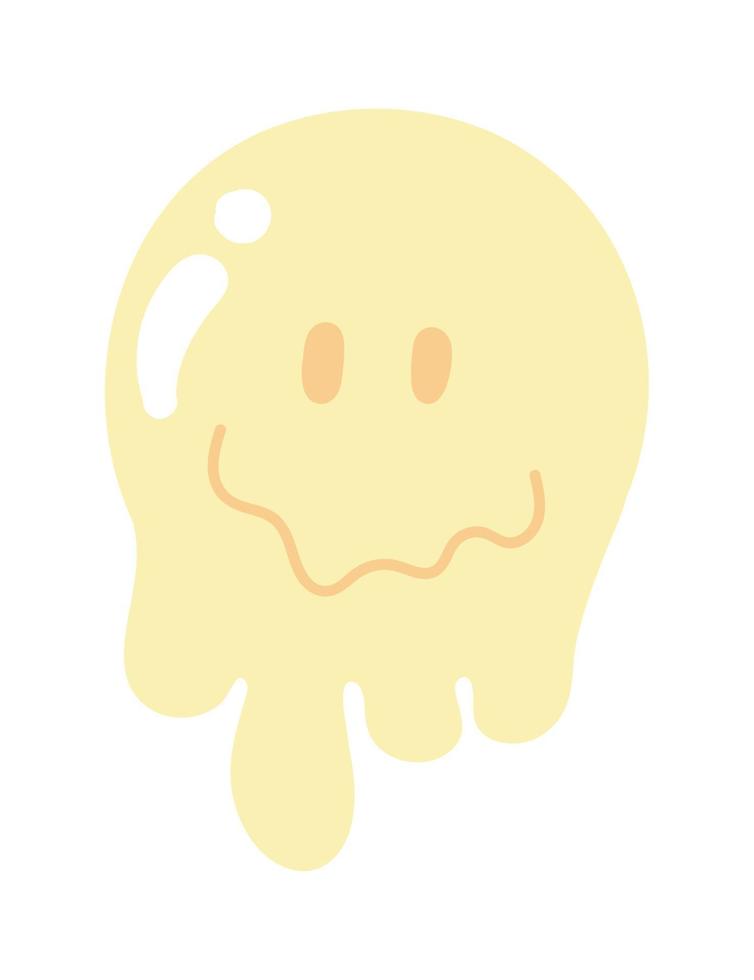 melted smiley emoji vector