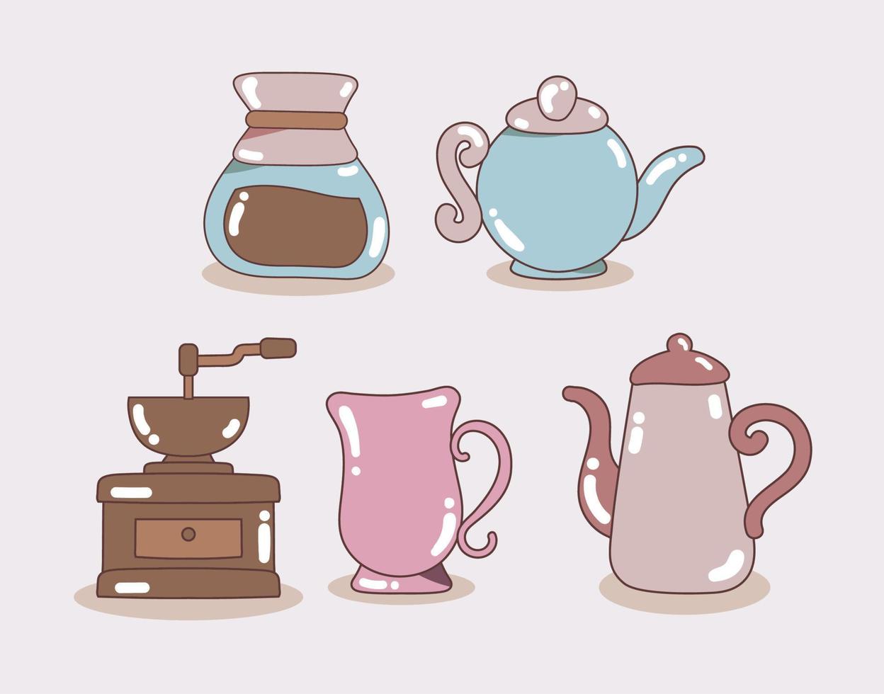 coffee icons set vector