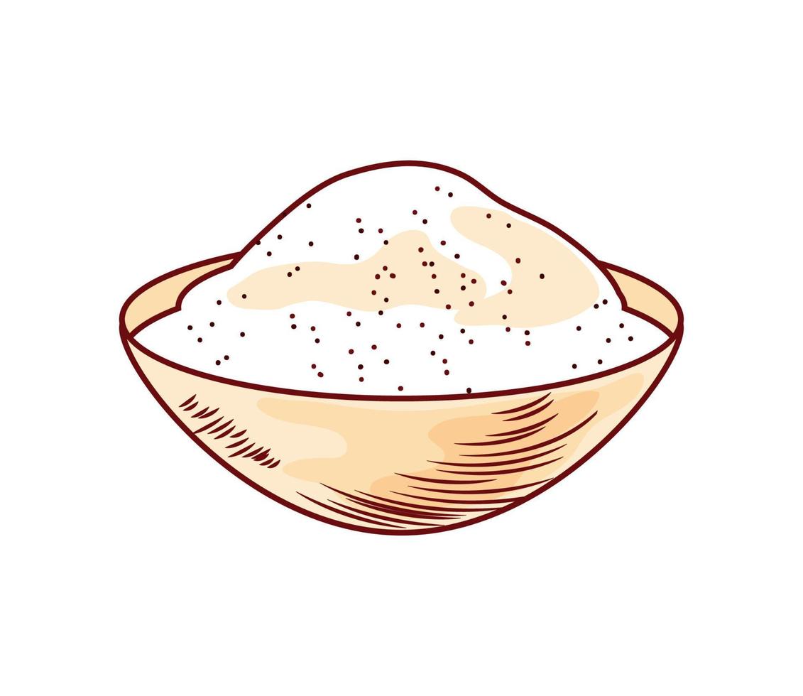 flour in bowl vector