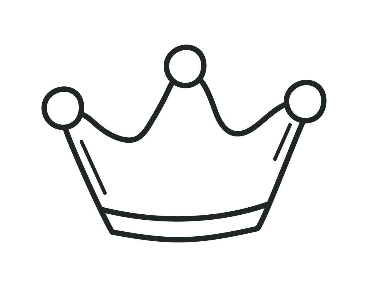 crown doodle icon vector