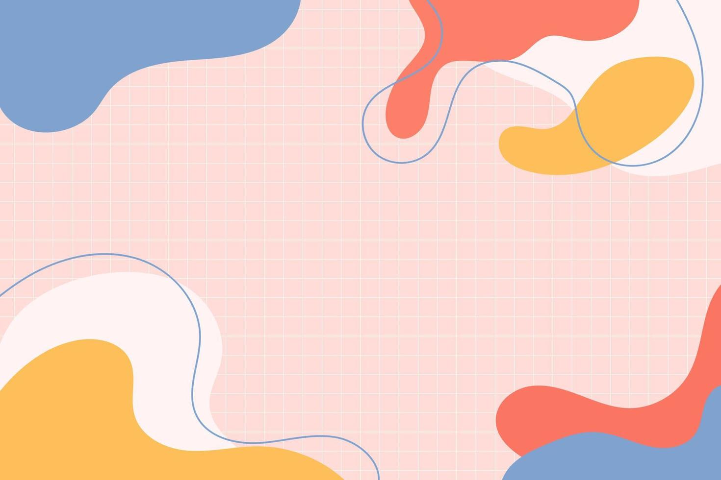 Modern colorful pastel gradient abstract shapes on memphis style background vector