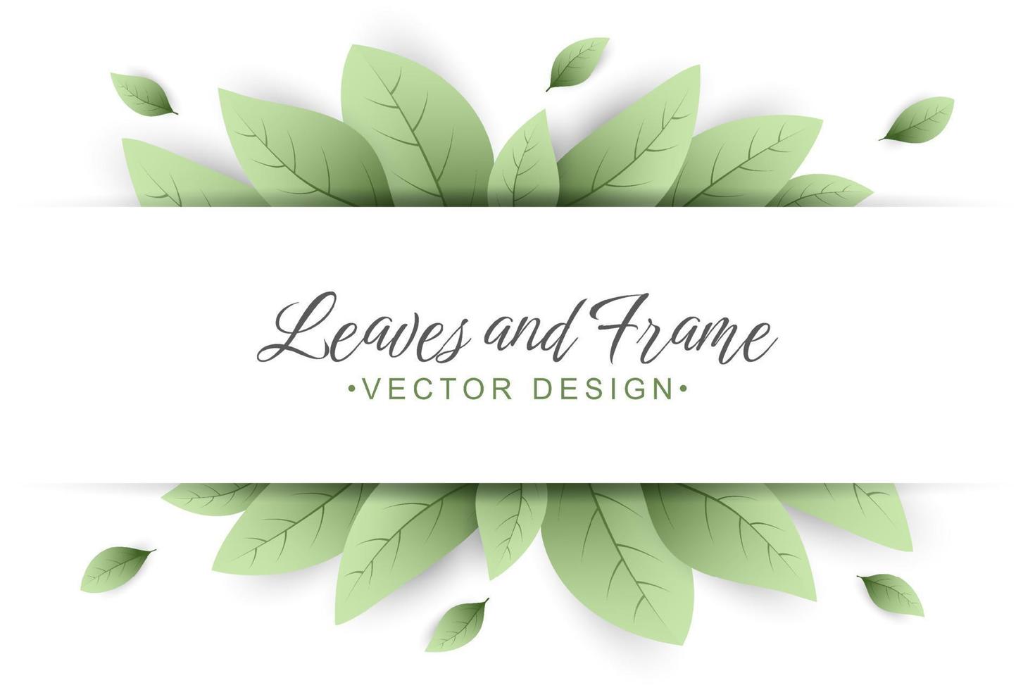 Green leaves frame background vector