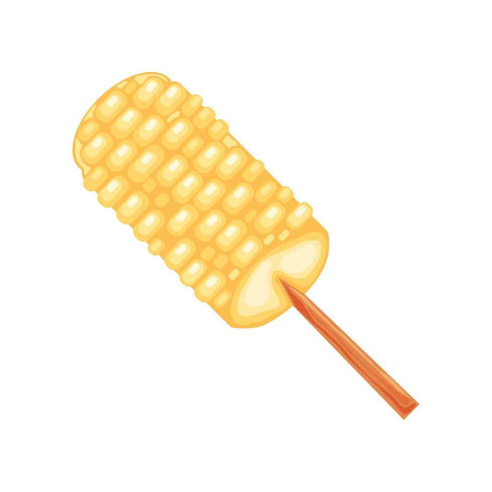 grilled stick of corn vector