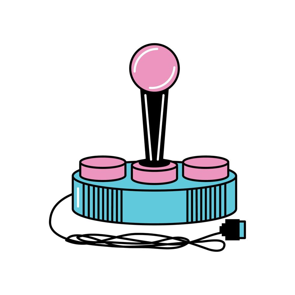 retro futuristic joystick device vector