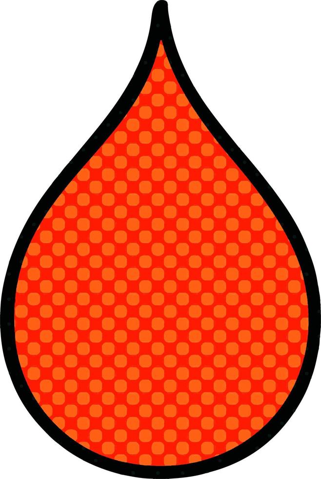 quirky comic book style cartoon blood drop vector
