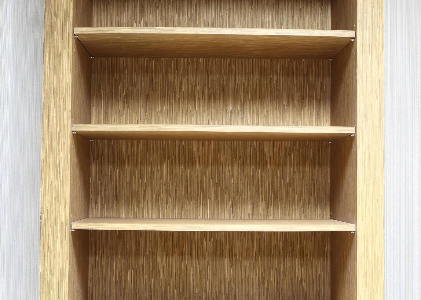 Empty wood shelf photo