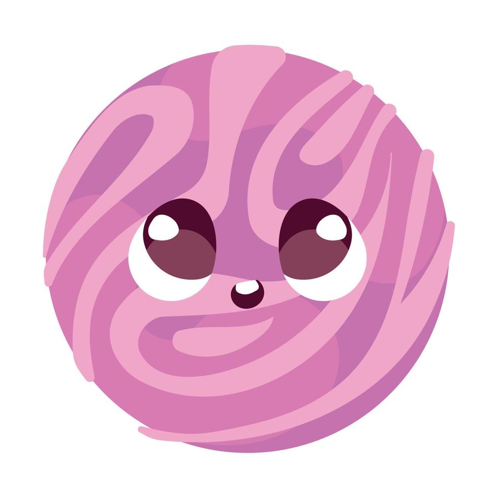 kawaii pink planet space vector