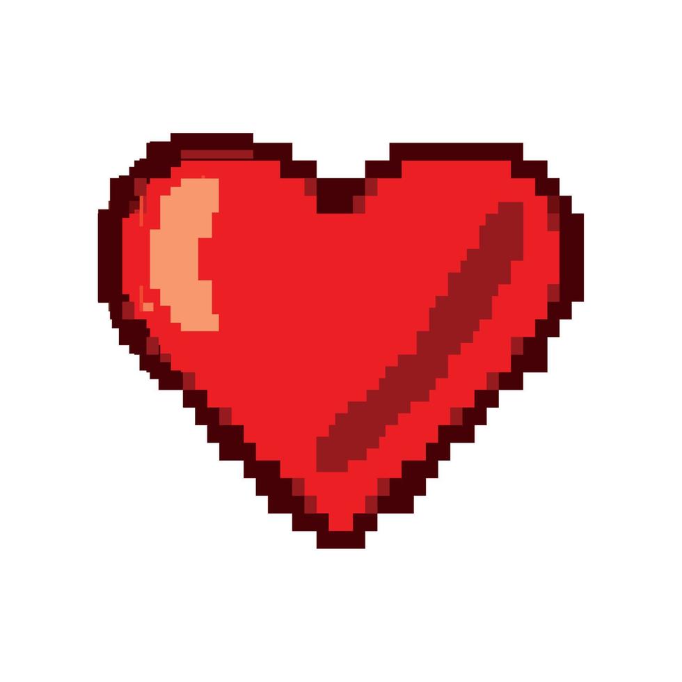 amor de corazón pixelado vector