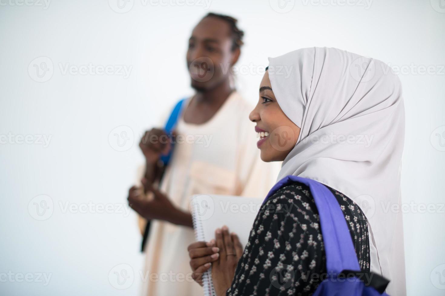 group of happy african students photo