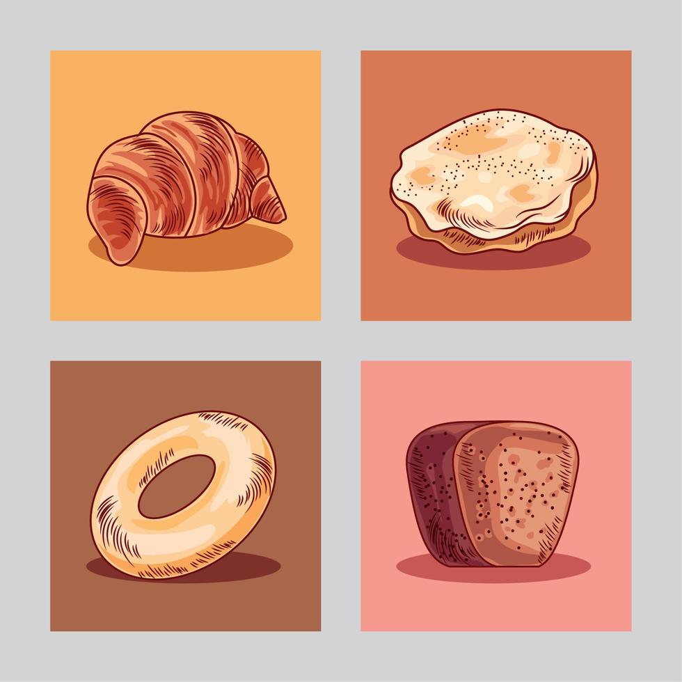 set of bakery product vector