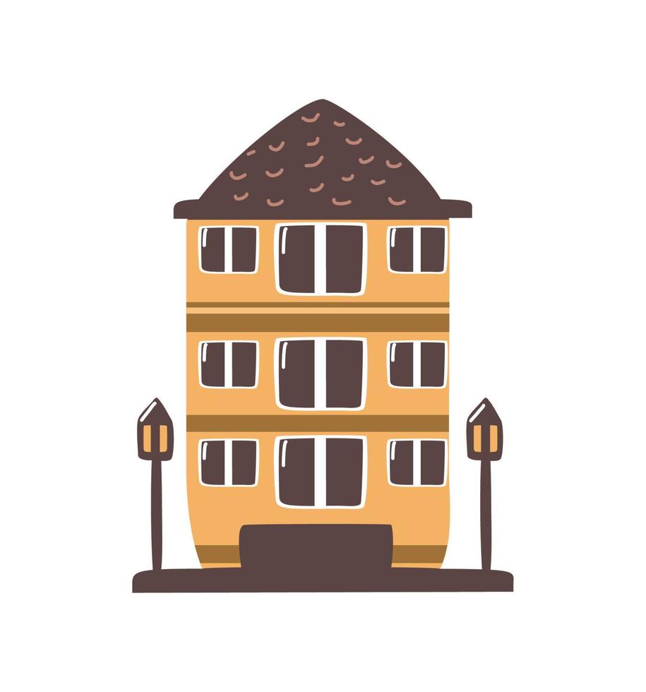 building and lamp post vector