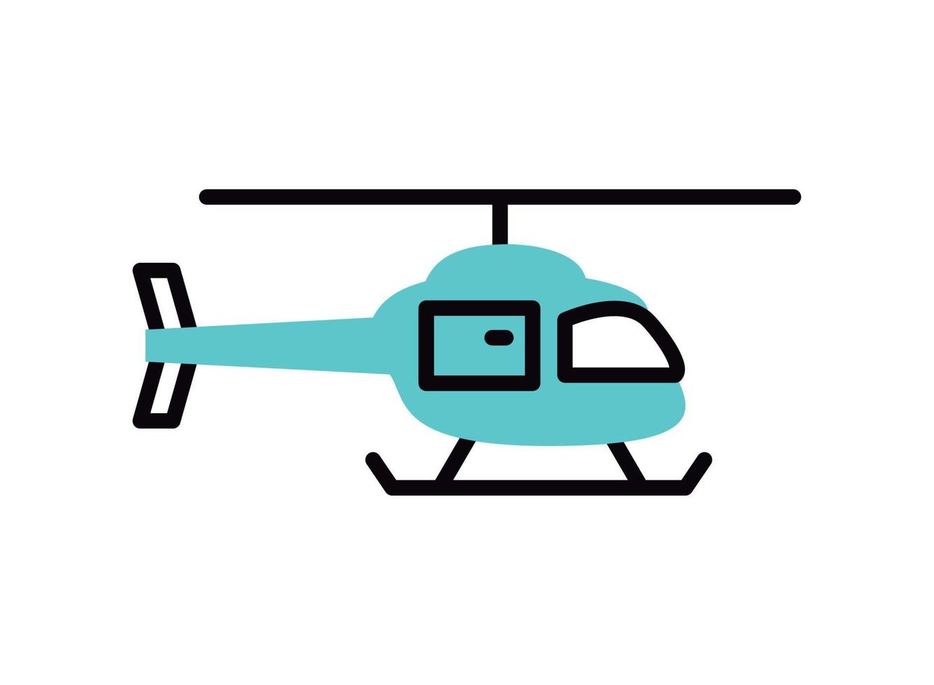 icono de transporte en helicóptero vector