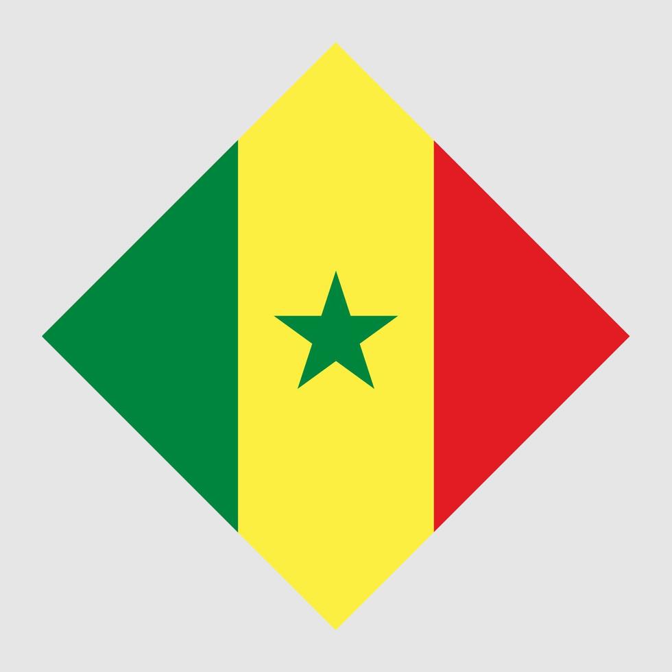 Senegal flag, official colors. Vector illustration.