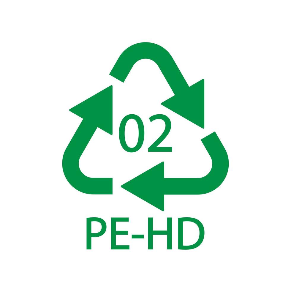 High-density Polyethylene 02 PE-HD Icon Symbol vector