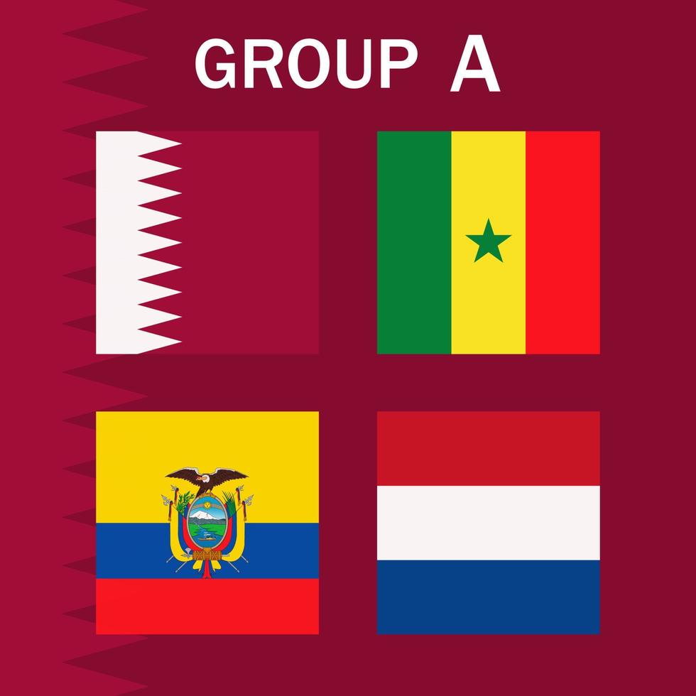 Match schedule group A. International soccer tournament in Qatar. Vector illustration.