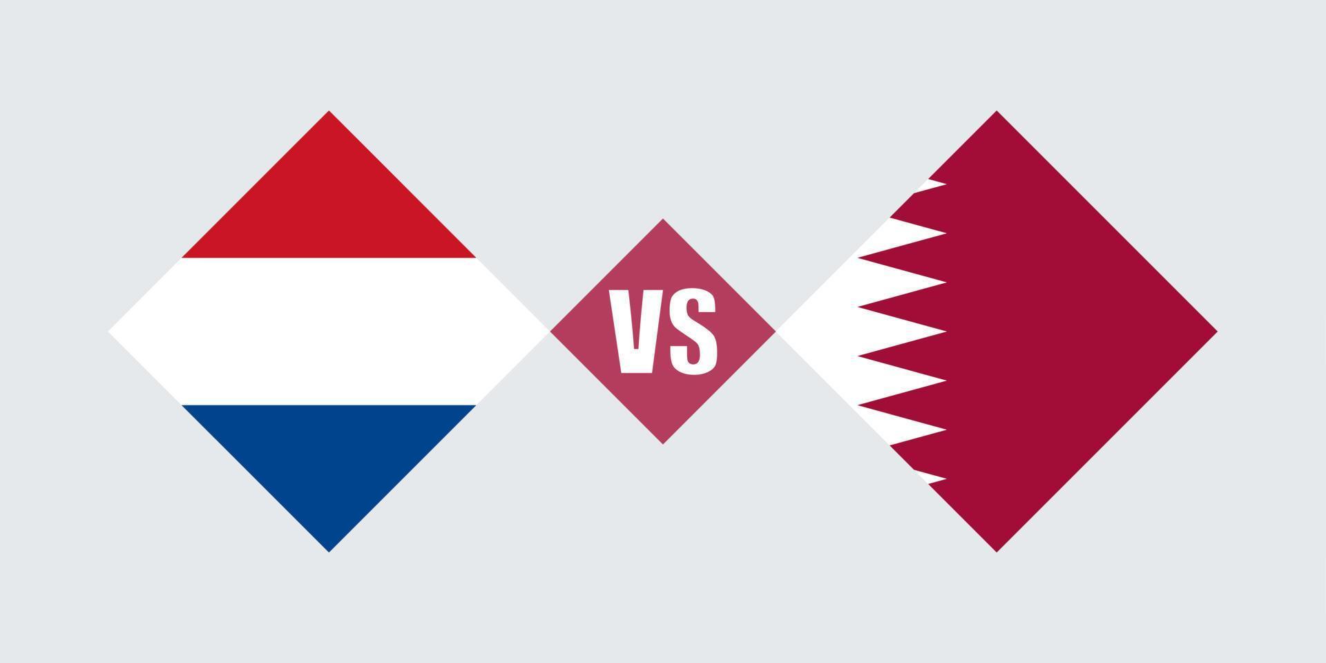 Netherlands vs Qatar flag concept. Vector illustration.